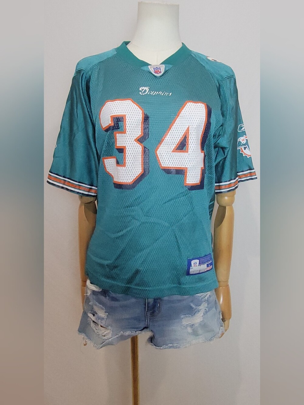 Vintage Official NFL Reebok Miami Dolphins #34 Ricky Williams, Size 14-16